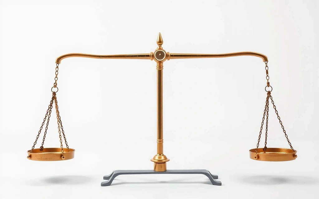 Bilancia in equilibrio, simbolo di imparzialità e giustizia