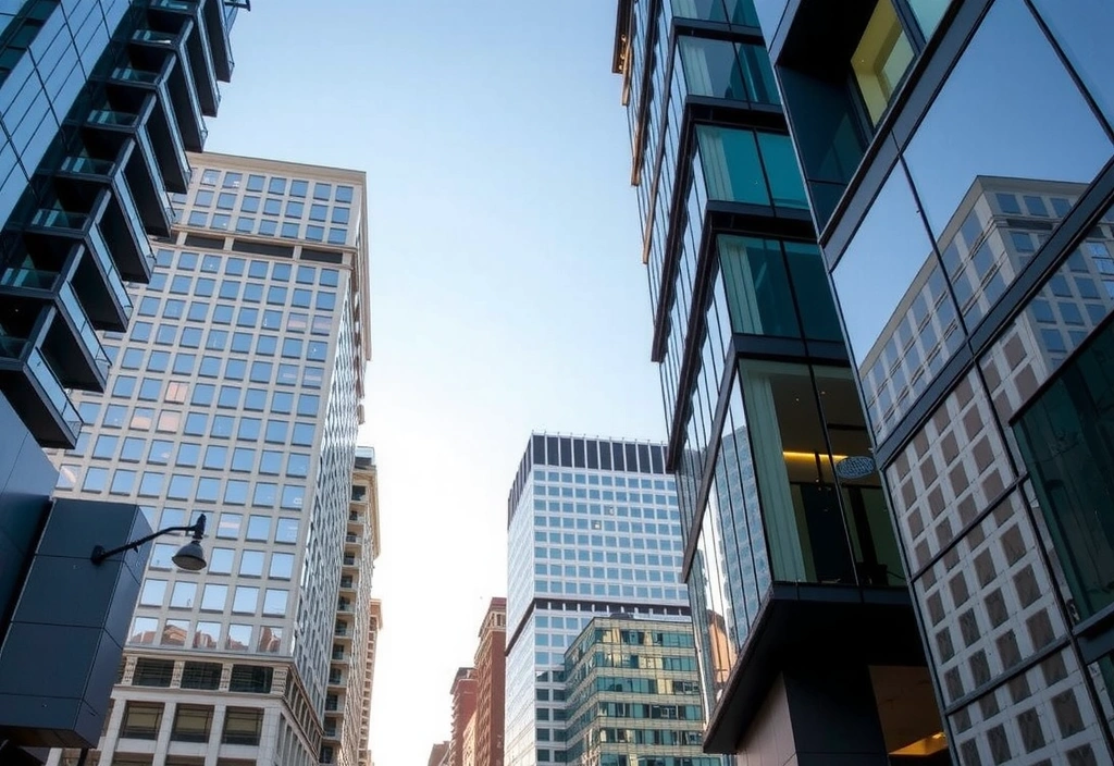 Edifici moderni di un quartiere finanziario